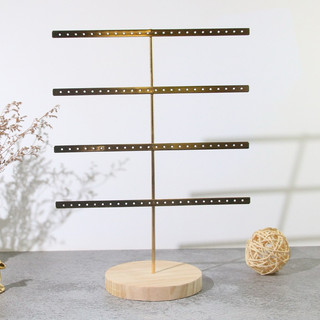 Kệ Trưng Bày Bông Tai, Kệ Treo Bông Tai Dạng Đứng 96 Lỗ chân đế bằng gỗ cao cấp