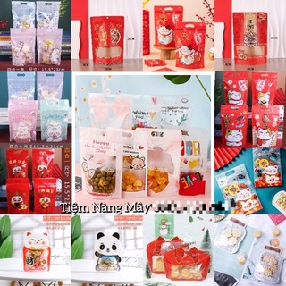 Túi zip mèo thần tài 50 túi size lớn , nhỏ đựng bánh kẹo
