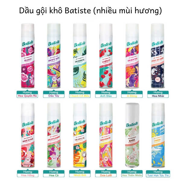 Dầu gội khô Batiste Dry Shampoo 200ml