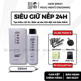 Gôm xịt tóc nam Roug Hair Spray 250ml chính hãng, keo xịt giữ nếp, tạo kiểu tóc - Waxshop