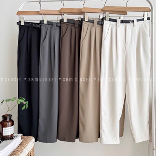 Quần baggy vải kèm đai
