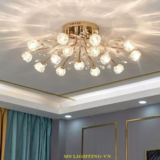 Đèn chùm trang trí pha lê ELIS cao cấp loại 15 tay chuẩn loại 1 kèm bóng LED(ảnh chụp lắp cho khách)