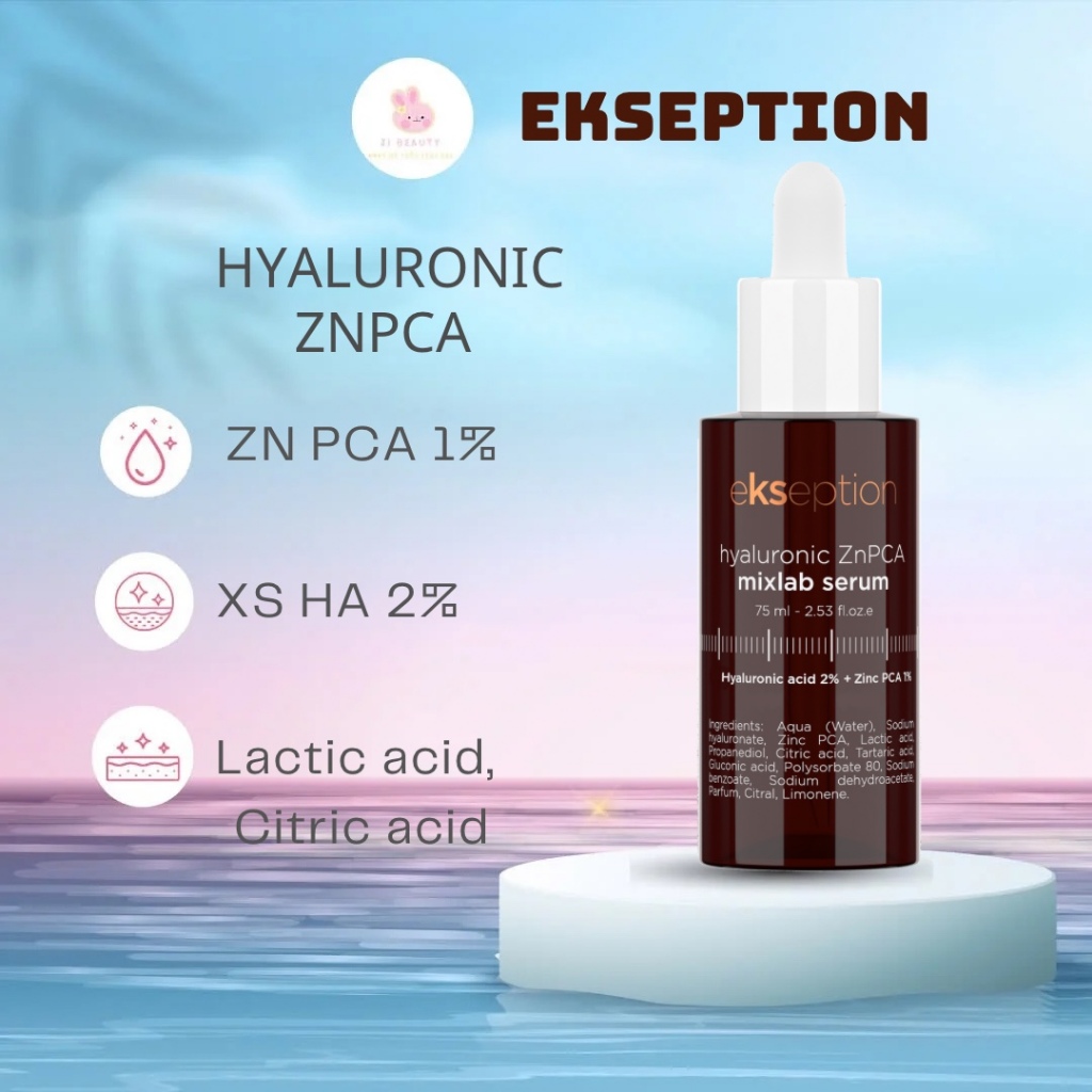   HÀNG CTY  Serum kẽm Ekseption Hyaluronic ZnPCA HA + 1% ZnPCA giảm mụn kiềm dầu 75ml 