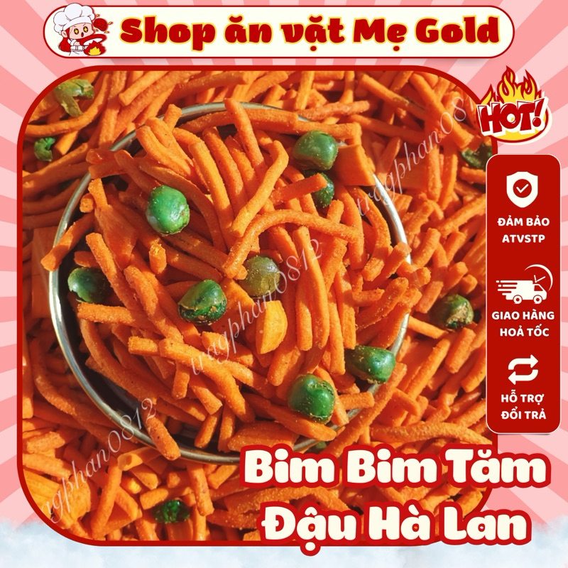 Snack tăm đậu tổng hợp, bim bim que mix đậu Hà Lan, đồ ăn vặt (500g)