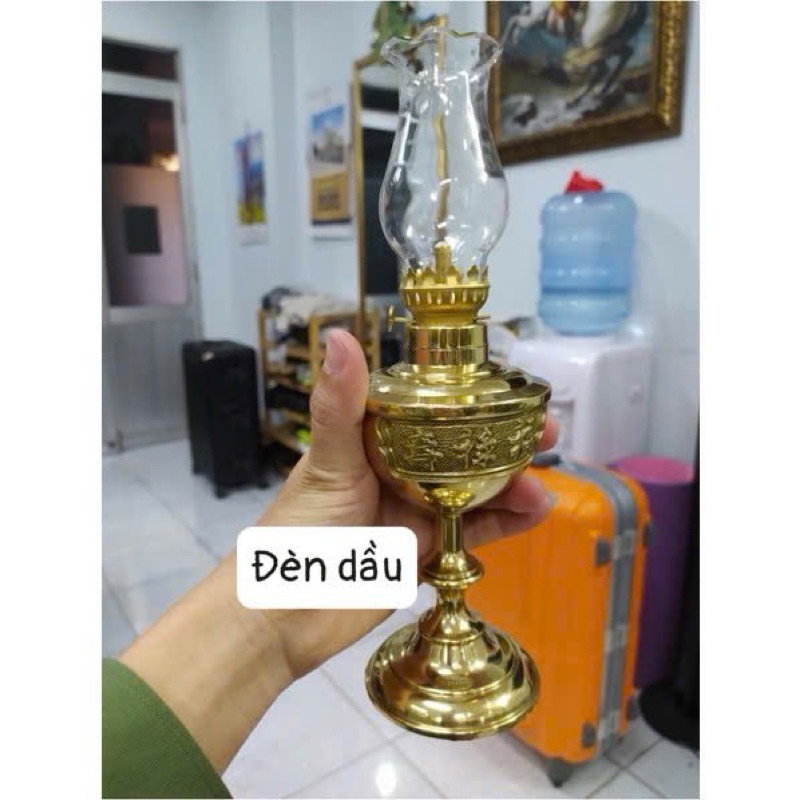 Đèn dầu, đèn thờ bằng đồng đúc cao 28cm