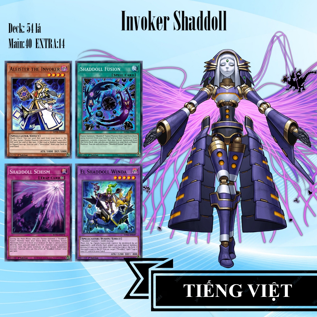[TIẾNG VIỆT] Bài YuGiOh - Bộ 54 lá bài Shaddoll Invoker Deck - Card Game VN Giá Rẻ