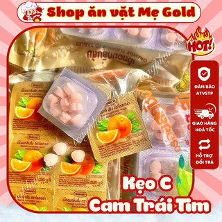 Kẹo C cam Thái Lan, kẹo C trái tim tuổi thơ (hộp 2,8g)