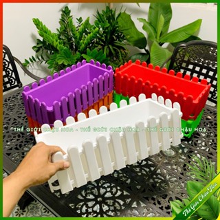  Chậu nhựa hàng rào chậu trồng cây size to  45x20x15 hàng  loại 1 siêu bền 