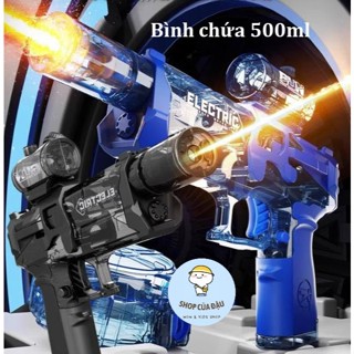 [CÓ ĐÈN] Súng nước tự động có đèn hot trend 2024, súng điện áp lực cao, súng nước Glock