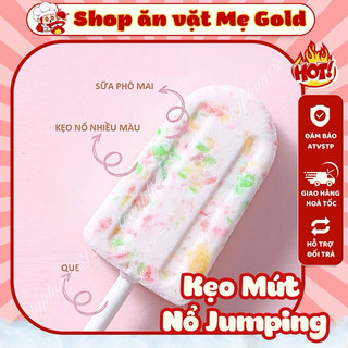 Kẹo mút nổ các vị, kẹo que kem sữa mix hạt nổ 2 in 1 jumping candy