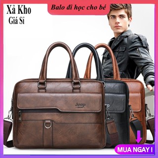 Giảm Giá Sốc - Túi xách cặp da đựng laptop Balo cặp da công sở JEEP BULUO