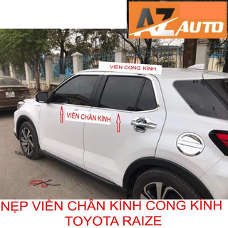 Nẹp viền chân kính , cong kính xe Toyota Raize 2021-2024 Inox Sáng bóng