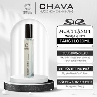 Nước hoa nữ- nước hoa chava elizabeth simple 10ml, dịu dàng, nữ tính, chính hãng- theo tiêu chuẩn pháp