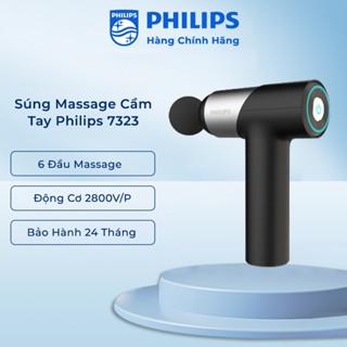 Súng Massage Cầm Tay PHILIPS 7323 [Bảo Hành 24T] Máy Massage Cầm Tay 7 cấp độ, Kết hợp 6 đầu massage chuyên dụng
