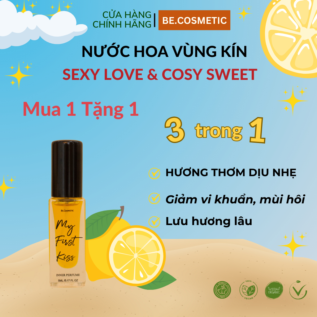 Nước hoa vùng kín Becosmetic giúp lưu hương thơm, ngăn mùi khó chịu