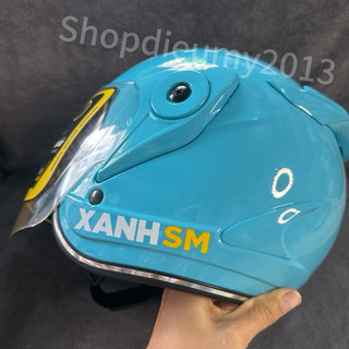 Nón bảo hiểm 3/4 Xanhsm có kính dài Xịn