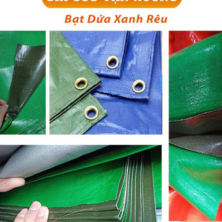 [Miễn phí đóng khuy - may viền] Bạt Nhựa Xanh Rêu (1 mặt xanh lá, 1 mặt xanh rêu)