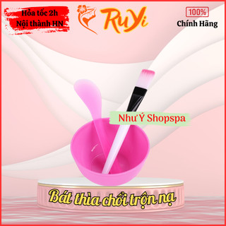 Combo bát thìa chổi dẻo đắp mặt nạ