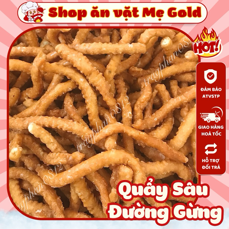 Quẩy sâu đường hương gừng, bánh quẩy sâu ngọt ăn vặt tuổi thơ (500g)