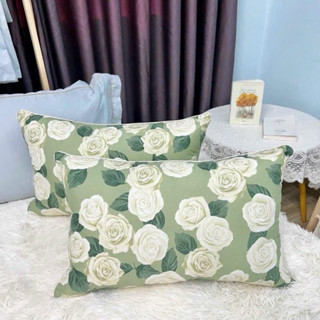 Ruột Gối Đầu Bông Hạt Màu Hoa Hồng Xanh Bông Gạo Trắng Tinh Khiết - KT : 45cm x 65cm
