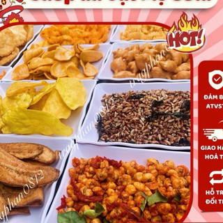 Snack tự chọn, bánh quẩy sấy giòn, bim bim đồ ăn vặt các loại