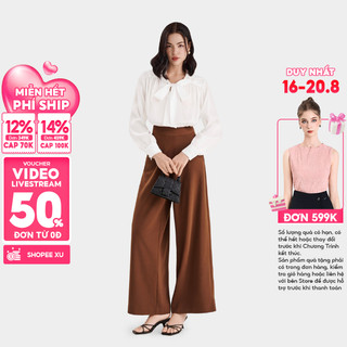 Quần nữ MARC FASHION ống suông lưng cao dây kéo sau CBMH049721