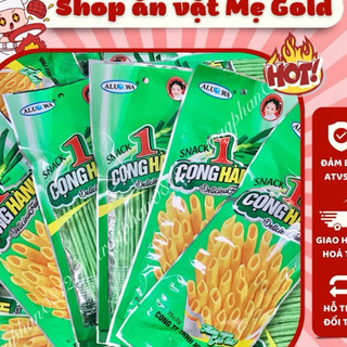 Tăm cay xanh, snack 1 cọng hành Aluowa (gói 22g)