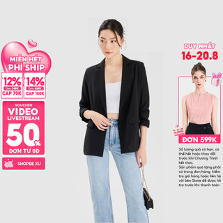 Áo blazer nữ Áo vest nữ MARC FASHION nhún xắn tay cách điệu trẻ trung FAVH043521