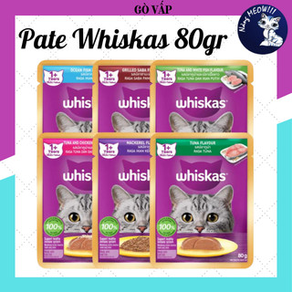 Pate Whiskas Mèo Lớn Thức Ăn Dinh Dưỡng Cho Mèo Gói 80G