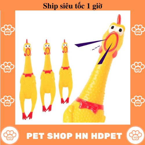 Gà Kêu Đồ Chơi, Gà La Hét, Con Gà Đồ Chơi Nhựa Vàng cho thú cưng