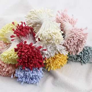 Set 350 nhuỵ hoa 3mm, Nhụy hoa giả đầu tim to, nhị hoa giả Hàn Quốc đủ màu sắc làm hoa handmade, hoa kẽm nhung