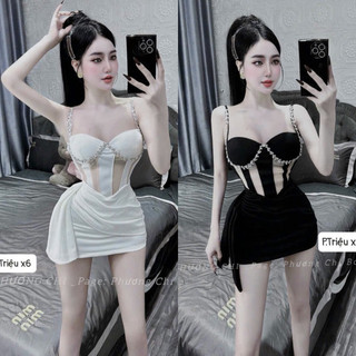 Váy body Khâu Đá Tà Eo Sang Chảnh
