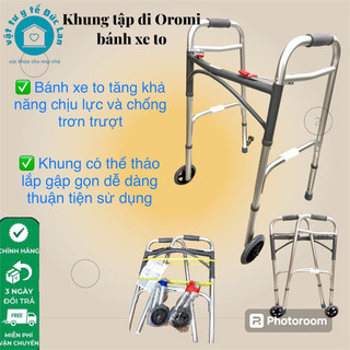 Xe tập đi người già Oromi Nhập Khẩu bánh xe to, khung tập đi dùng cho người già,người bị chấn thương
