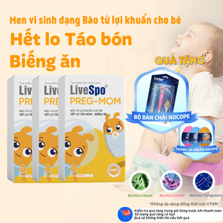 Combo 3 hộp Men vi sinh chứa Bào tử lợi khuẩn LiveSpo Pregmom cho bé Táo bón, Biếng ăn (20 ống)