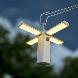 Đèn led camping treo lều đa năng gấp gọn 4 cánh, đèn pin kiêm sạc dự phòng chống thấm nước cắm trại dã ngoại