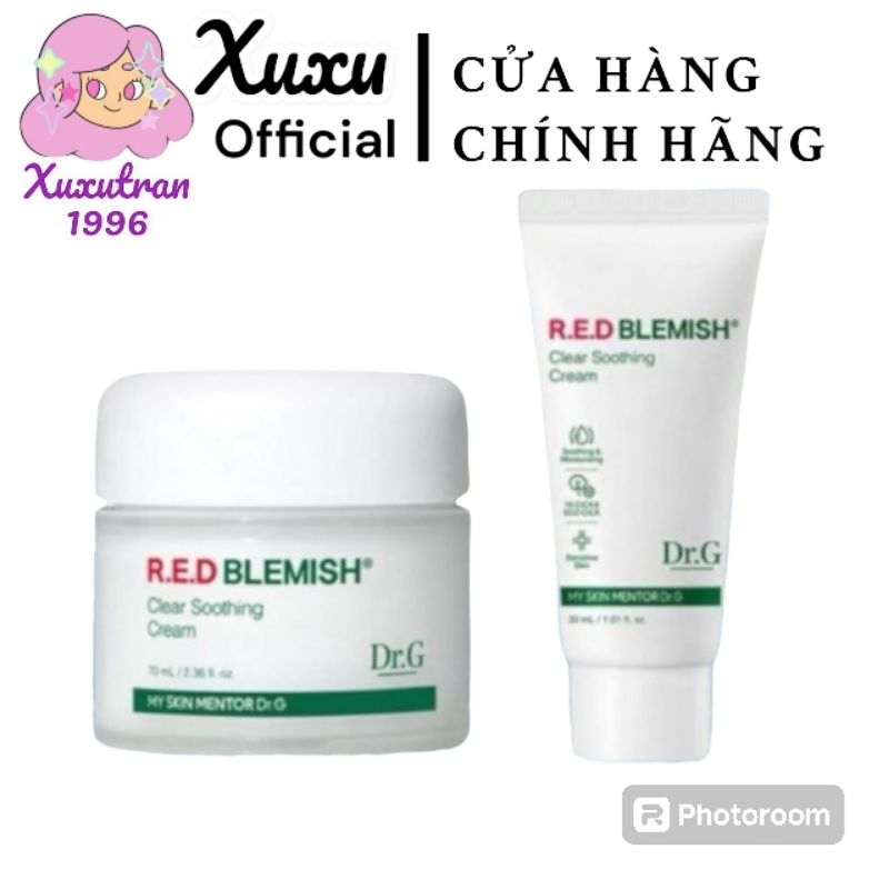 Kem dưỡng DR.G Red Blemish Clear Sothing Cream tuýp 30ml [Đủ Bill]