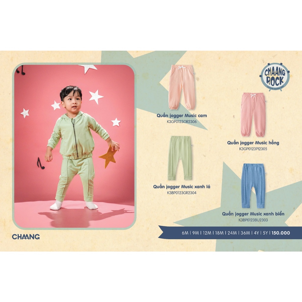 Quần jogger Music bé trai và bé gái AW2024D11