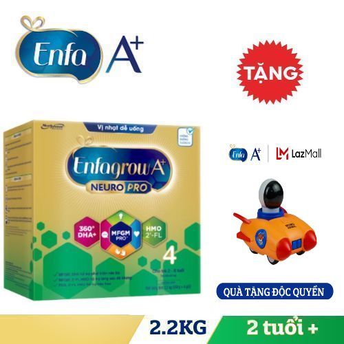 [Tặng một xe đồ chơi màu ngẫu nhiên]Sữa Enfagrow 4 hộp giấy 2,2 kí date 2026