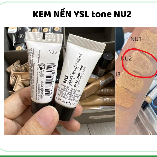 [ Mini 5ml ] Kem Nền YSL Encre De Peau All Hours Foundation - YSL Nu Bare Look Tint