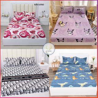 Ga giường cotton poly thay thế vải nhập hàng loại 1 cao cấp dễ thương màu sắc nét - Bo chun miễn phí 1m2/1m6/1m8