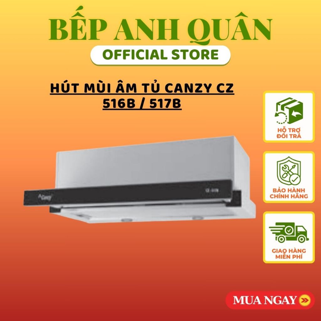 Máy Hút Mùi Canzy CZ 517B - 517i - Hút mùi âm tủ - Hút mùi than hoạt tính - Bảo hành chính hãng 3 năm