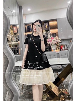  Váy Suông Đầm Suông Nơ Phối Chân Voan Sang Chảnh From Rộng Dáng Dài Chất Cotton 