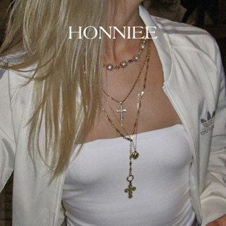 Vòng cổ nữ HONNIEE - Set vòng cổ nữ chất liệu thép titan không gỉ mạ vàng mặt dây phong cách cổ điển nữ tính