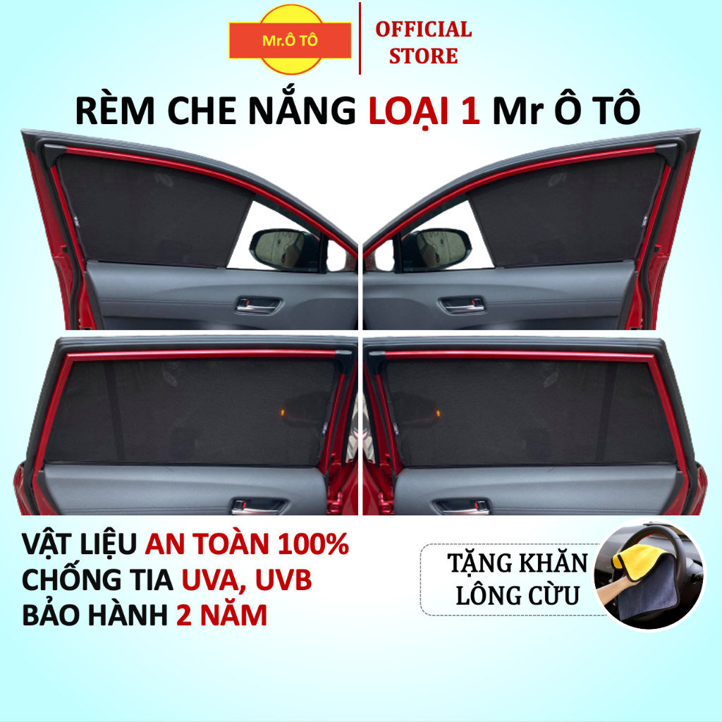 Rèm che nắng ô tô chống UV MR.OTO chính hãng loại 1[tặng khăn lông cừu và bộ đế 3M] cho mọi loại xe.