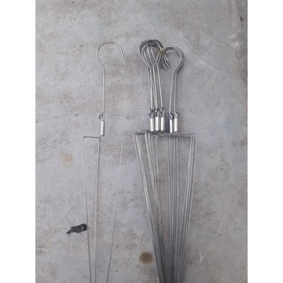 10 móc inox bẻ vai dùng để treo chậu lan dài 90cm