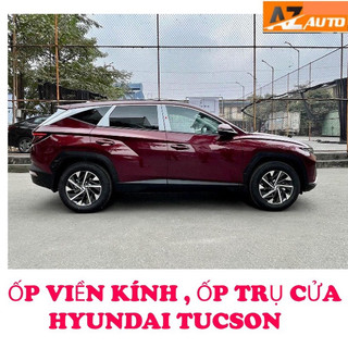 Nẹp viền chân kính xe Huyndai Tucson 2022-2024 , Ốp trụ cửa Inox cao cấp
