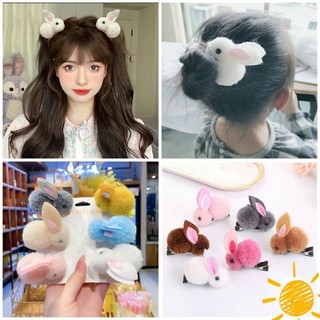 Kẹp tóc thỏ bông nhiều màu dễ thương cho bé gái