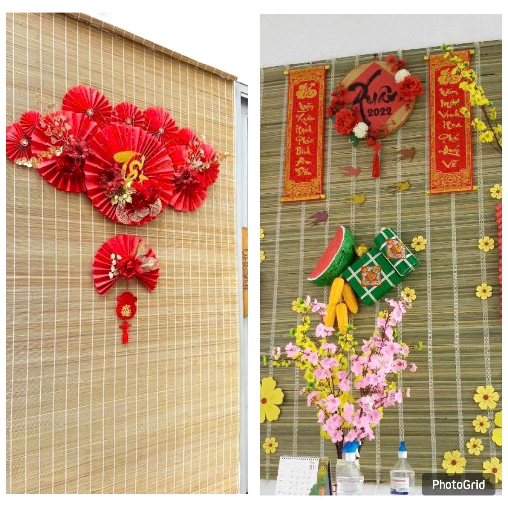 Mành tăm trang trí tết decor, mành tăm mành cọ chụp hình trang trí tết khổ 1m, 1m2, 1m6, 1m8