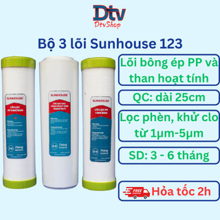 Lõi lọc nước Sunhouse lõi lọc 1 2 3 đầu nguồn dành cho máy lọc nước RO