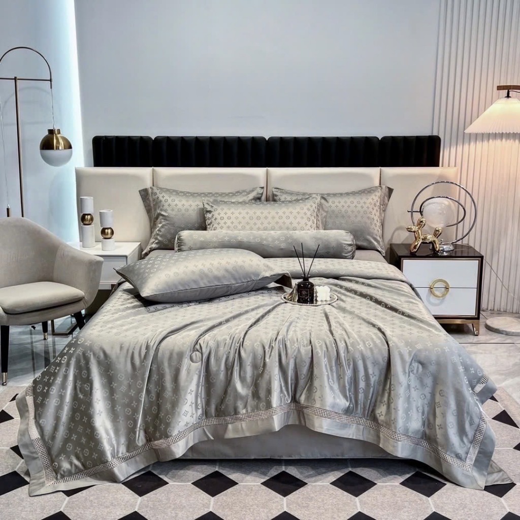 Bộ Chăn Ga Gối Phi Lụa Vân Chìm Chăn Chần Hè Cao Cấp, Chăn Ga Cao Cấp Mềm Mịn